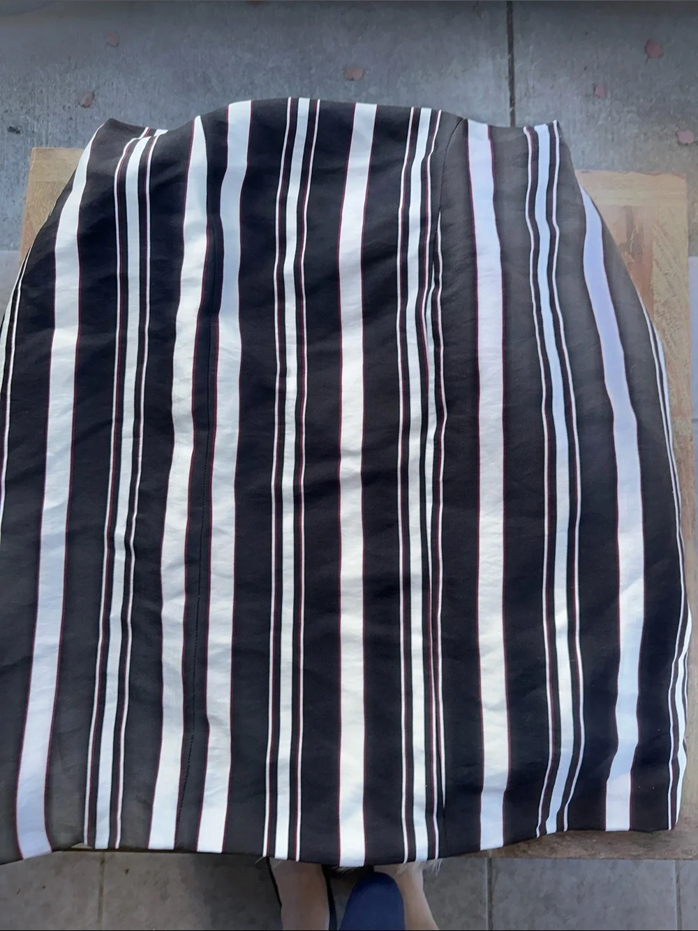 Lavish Alice Black and White Vertical Stripe Cape Blazer